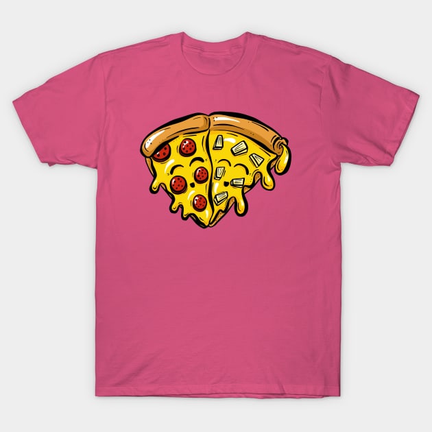 Pepperoni Loves Pineapple Pizza Slices T-Shirt by Squeeb Creative